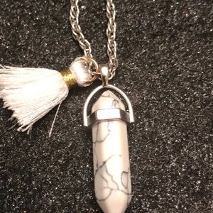 Pendant Tassel White Handcrafted Necklace